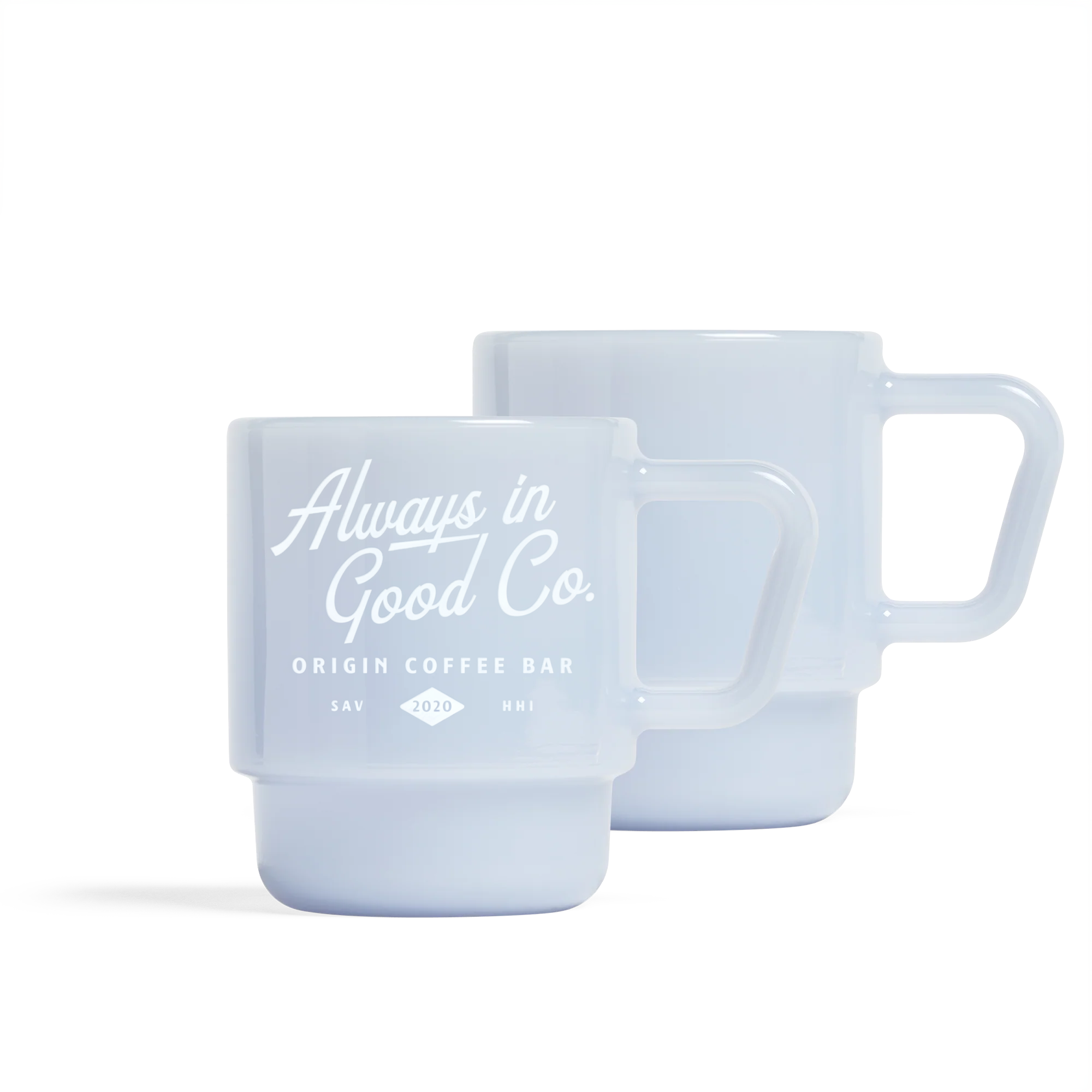 Milk Glass Mug: Baby Blue - Origin Coffee Bar