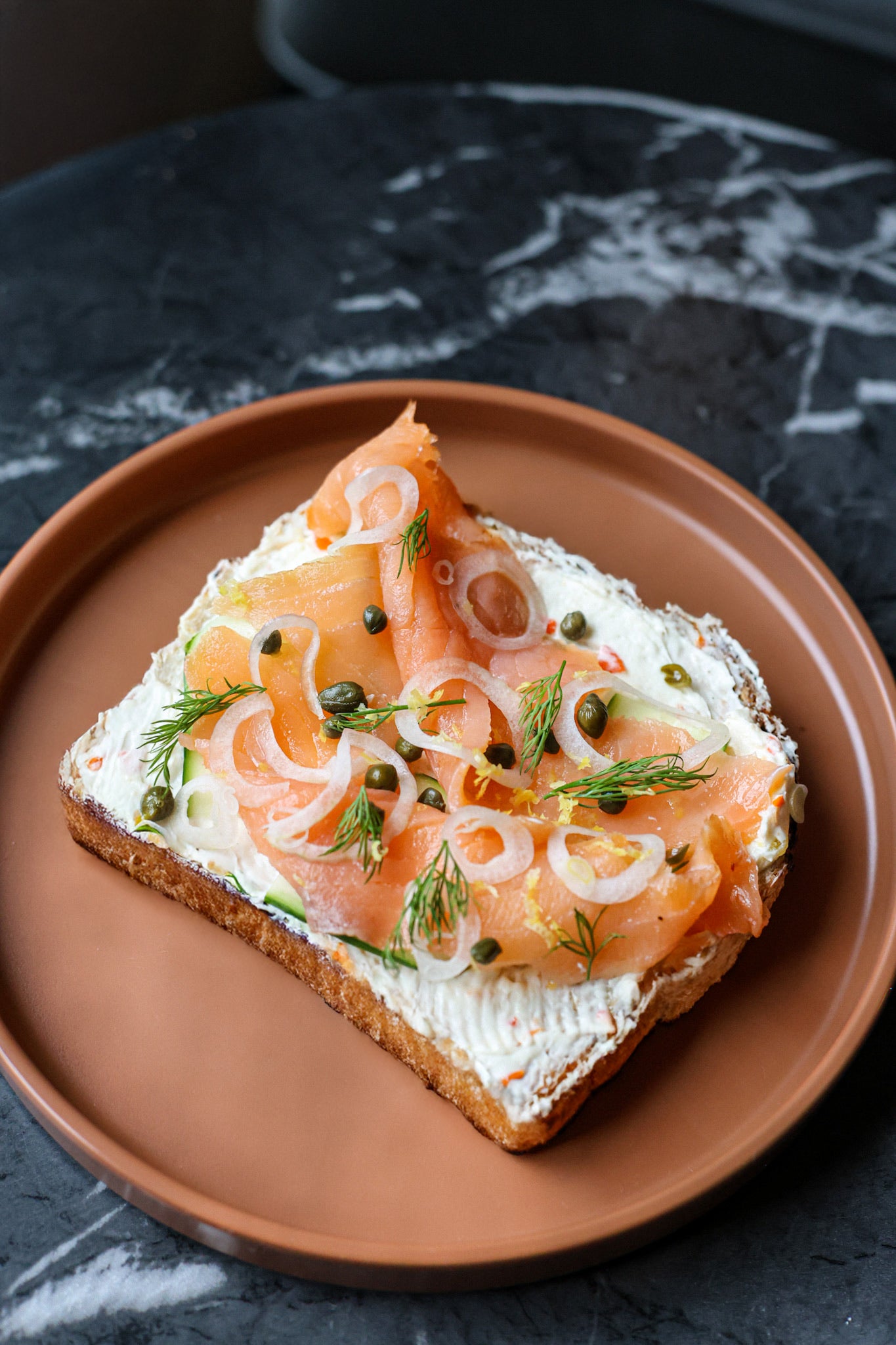 Origin Coffee Bar Spicy Salmon Lox Toast Brunch