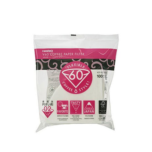 V60 White Paper Filters, Size 02 (100 ct) - Origin Coffee Bar